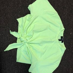 Forever 21 cut and tied neon green shirt